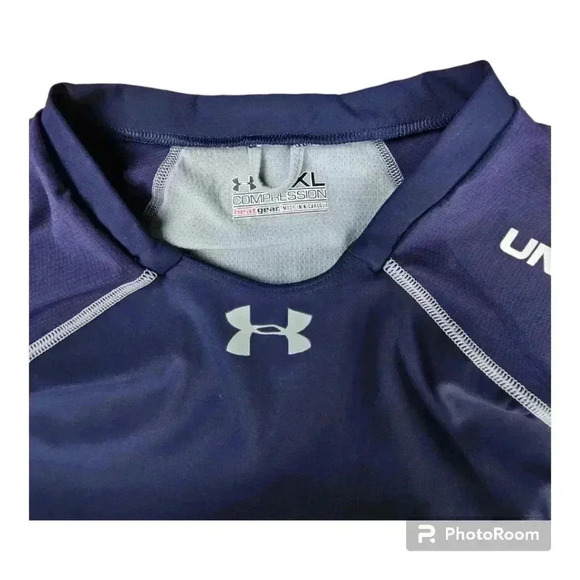 Under Armour HeatGear Compression Short sleeved shirt Blue&Gay #1228747 XL - Picture 3 of 9